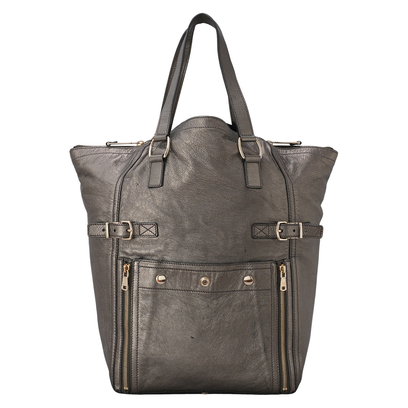 Yves Saint Laurent(USED)생로랑 175883 메탈릭 실버 다운타운 숄더백